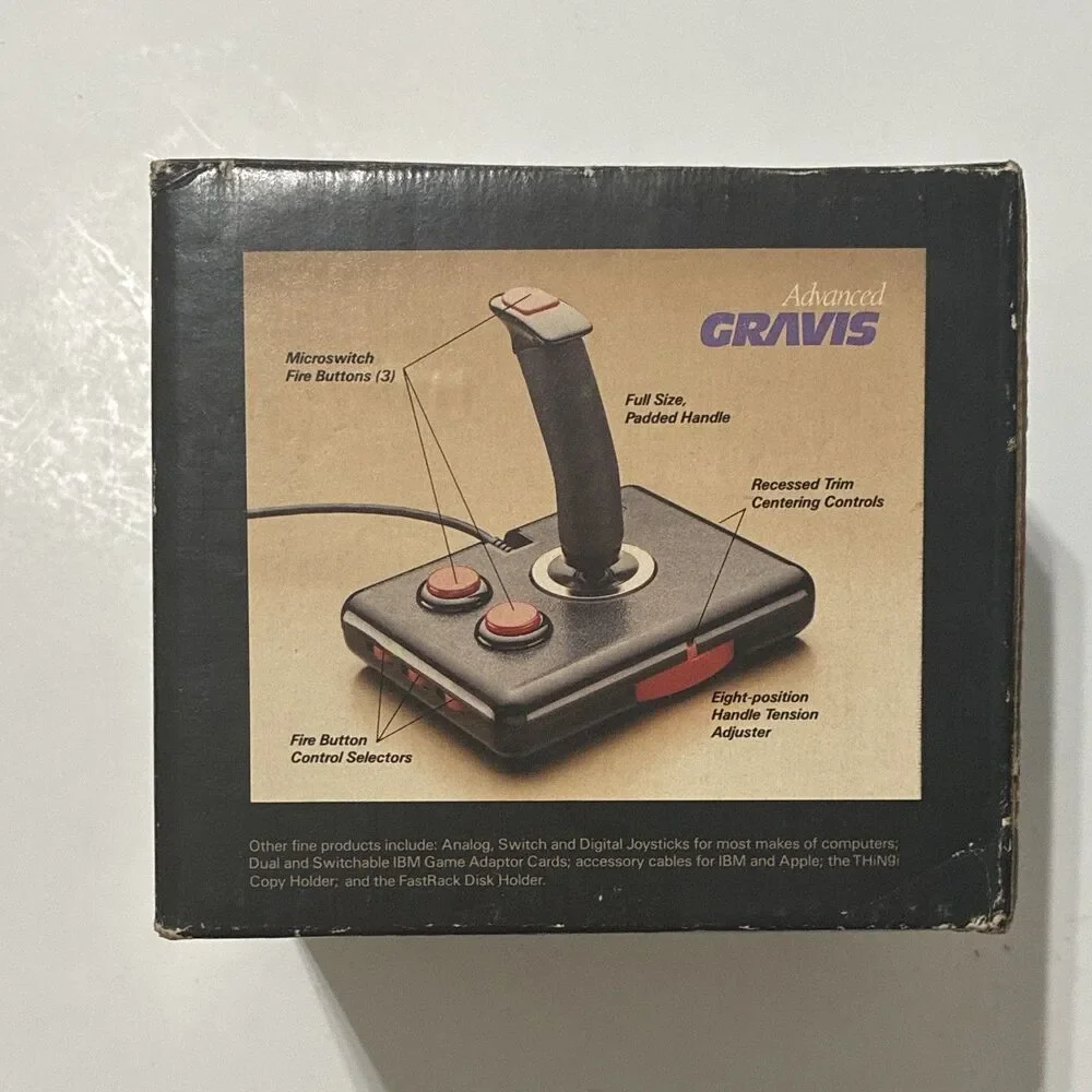 Vintage Advanced Gravis MK VI Analog Joystick Apple II Open Box w/ Box Manual